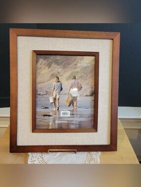 8 x 10 Picture Frame Wood & Fabric 3D Look Harbortown Industries